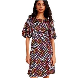 Anthropologie Maeve Melody Puff Sleeve Mini Dress size 10